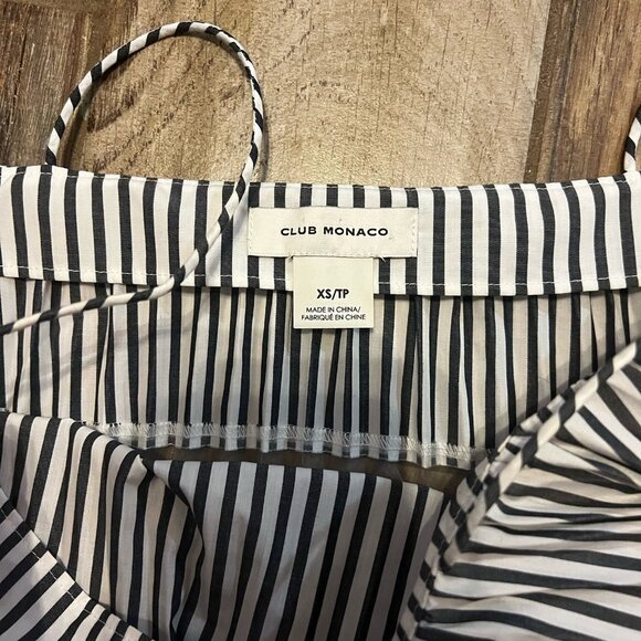 CLUB MONACO Sunburst Tank Chemise Multi Pleated Striped Cropped Cami - Picture 3 of 3